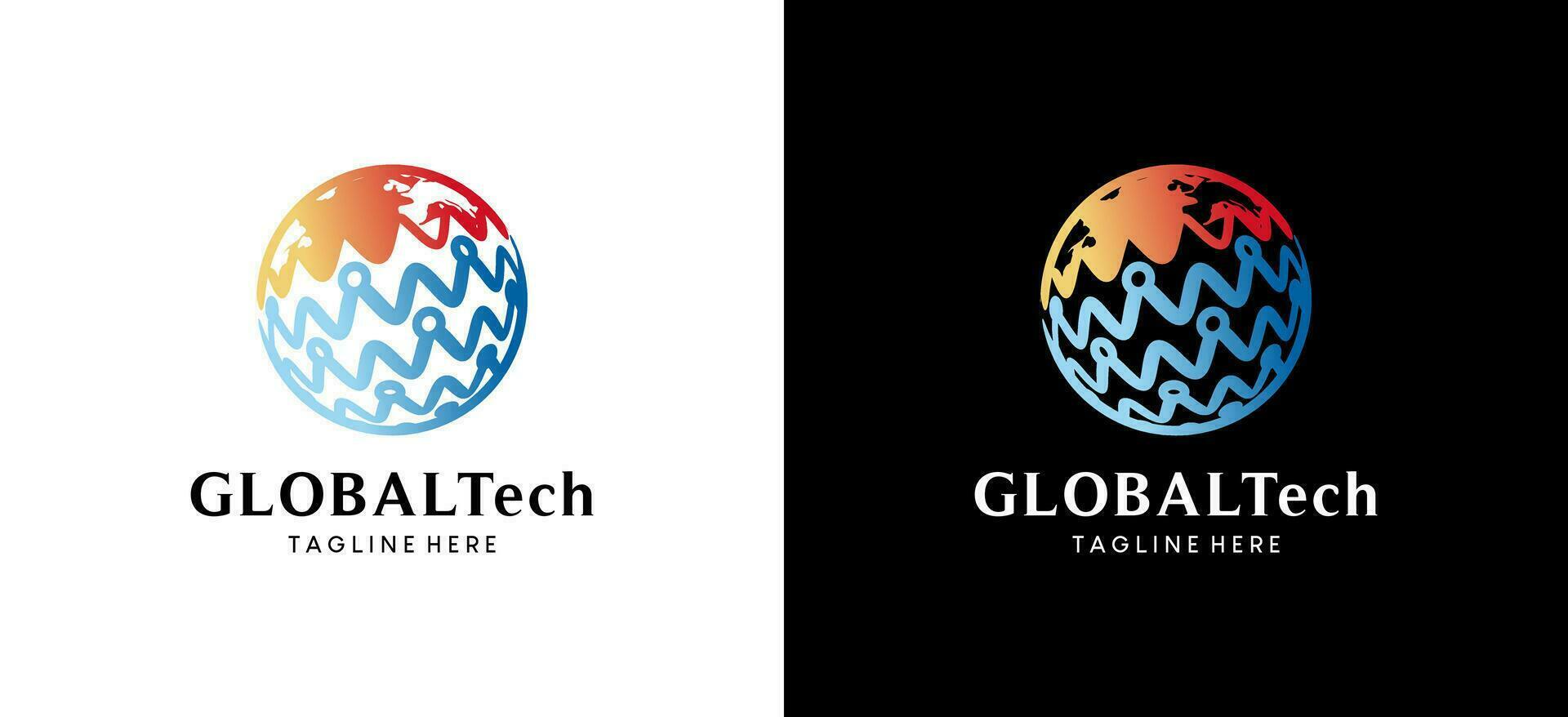 tecnología globo logo diseño, resumen globo vector ilustración