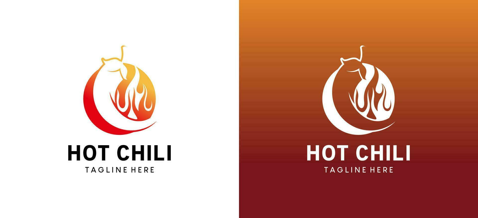 Modern abstract hot hot red chili pepper logo design vector