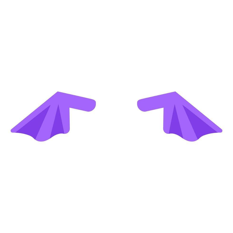 púrpura plano dibujos animados murciélago alas vector