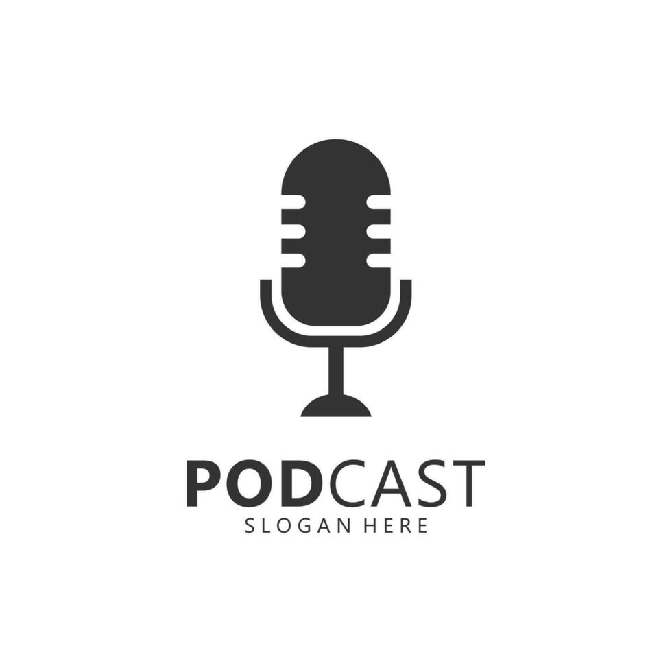 Podcast logo vector illustration design