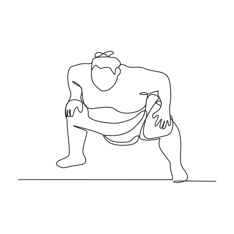 uno continuo línea dibujo de sumo jugador vector ilustración. sumo jugador ilustración sencillo lineal estilo concepto vector. japonés luchando deporte diseño para tu negocio activo diseño.