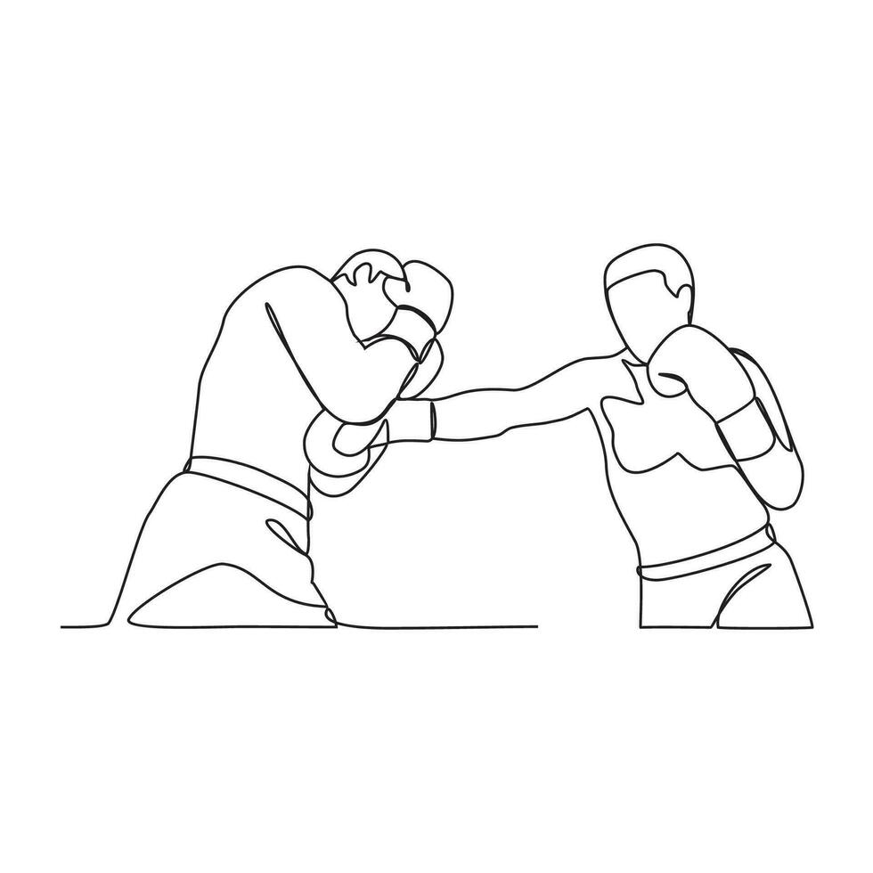 uno continuo línea de boxeo jugador vector ilustración. boxeo jugador ilustración sencillo lineal estilo concepto vector. luchando deporte diseño para tu negocio activo diseño y promoción.