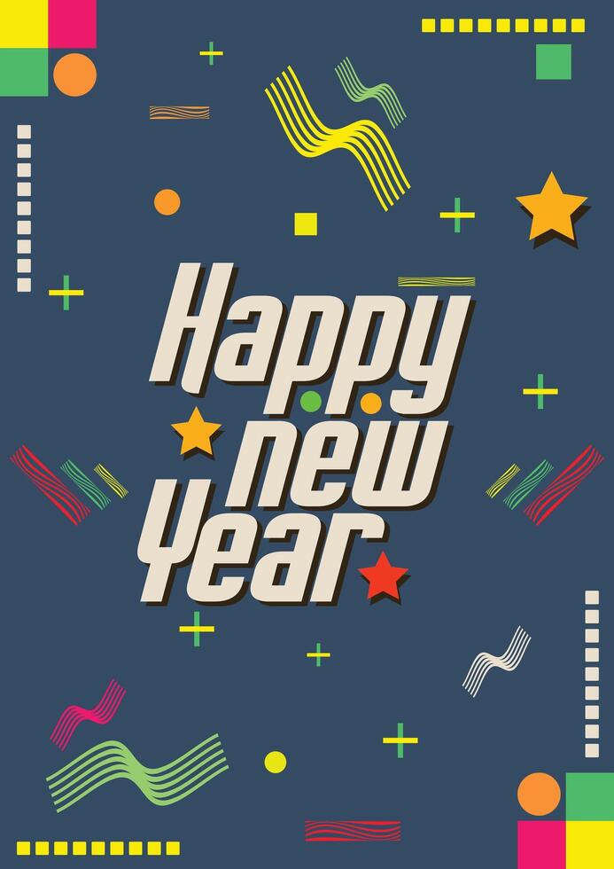 2025 New Year Festive Party Poster Realistic 3D Gold Confetti