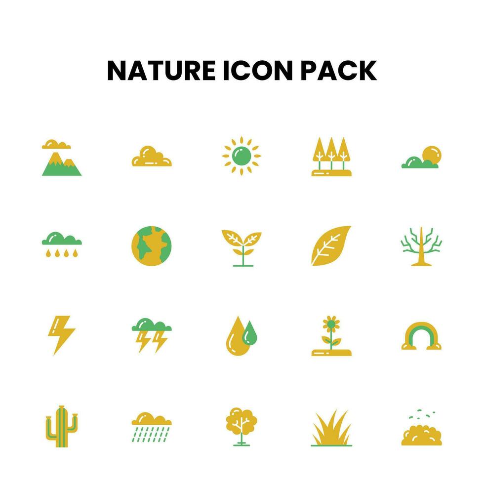 Nature  Flat style icon pack vector