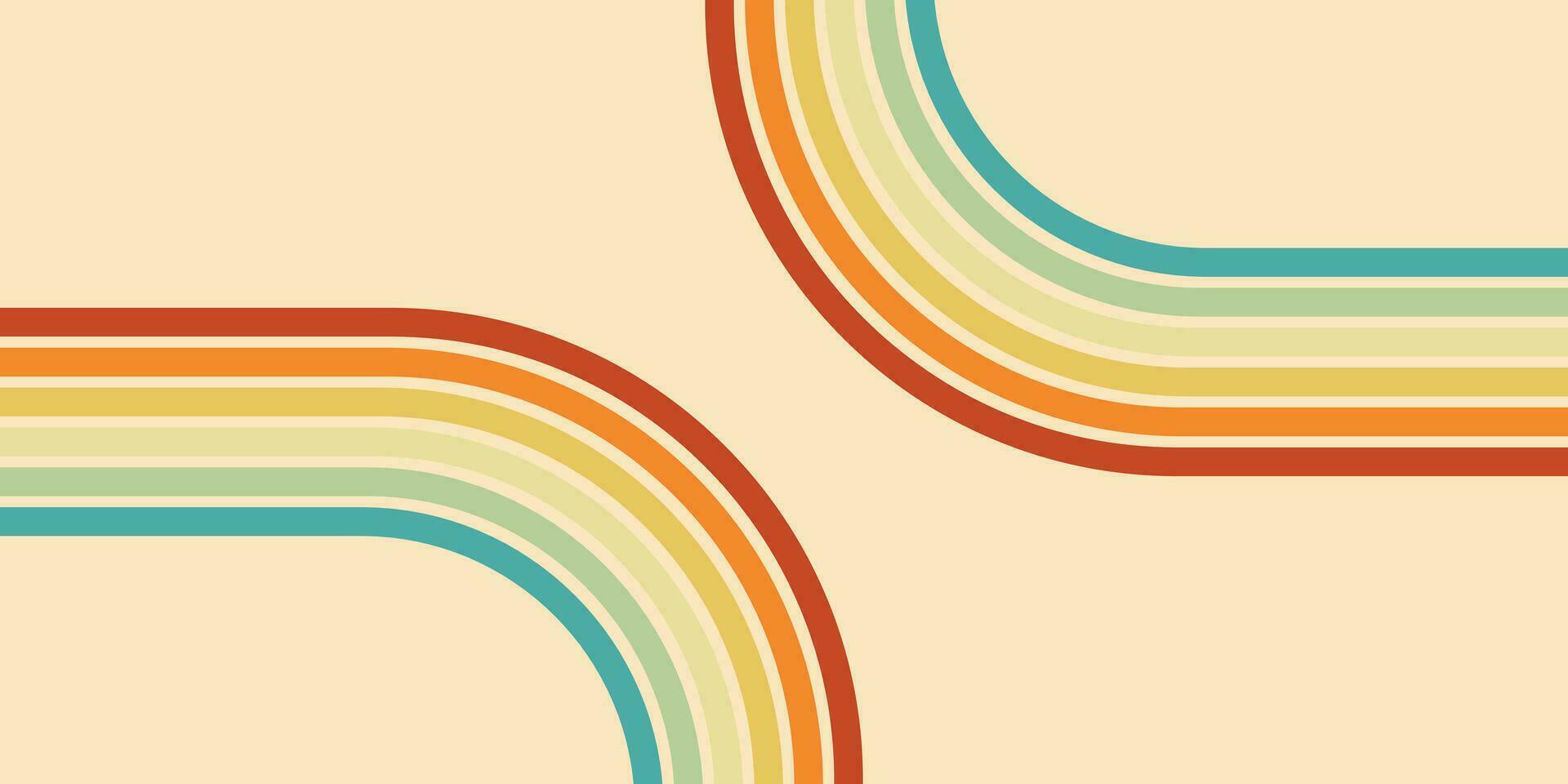 vintage background with rainbow stripes vector