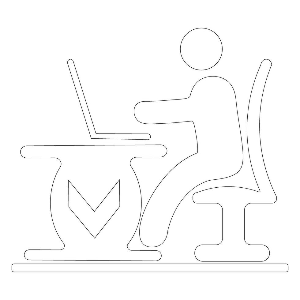 Businessman Working on Computer Vector illustration