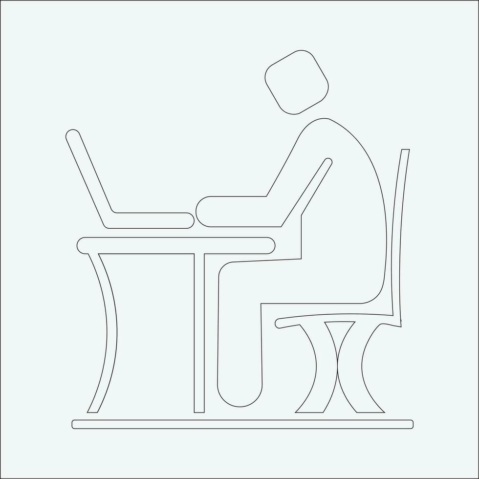 Businessman Working on Computer Vector illustration