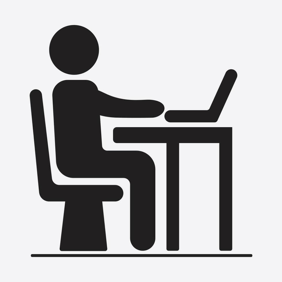 Businessman Working on Computer Vector illustration