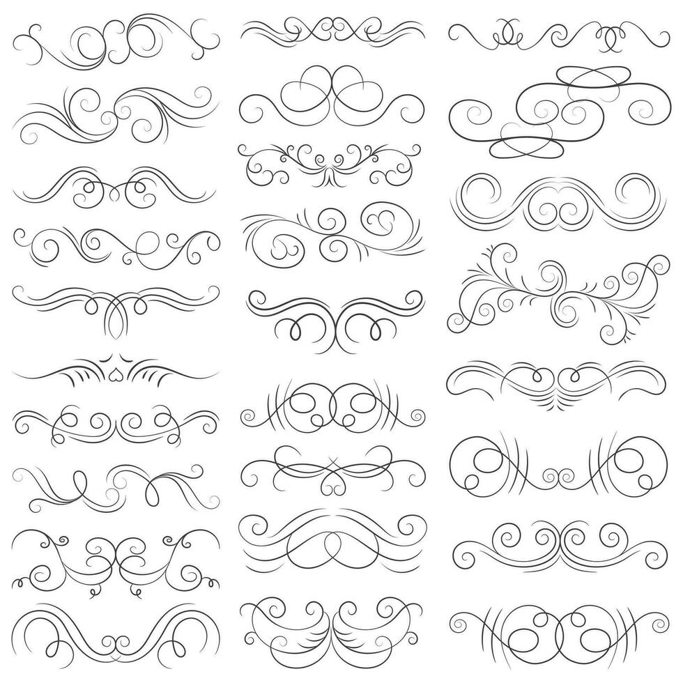 Vector graphic elements for design vector elements. Swirl elements decorative illustration