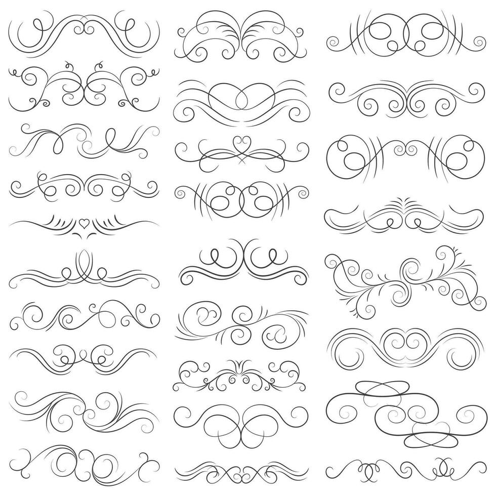 Vector graphic elements for design vector elements. Swirl elements decorative illustration