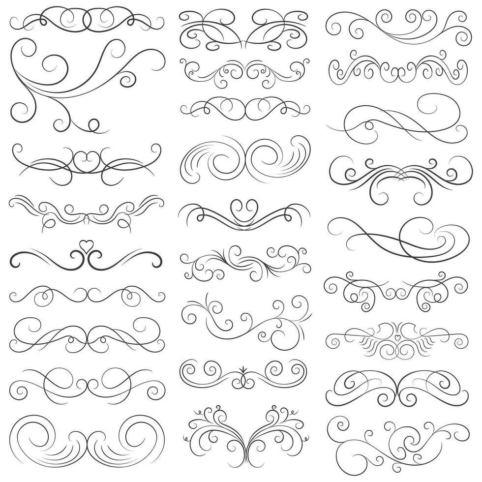 Vector graphic elements for design vector elements. Swirl elements decorative illustration