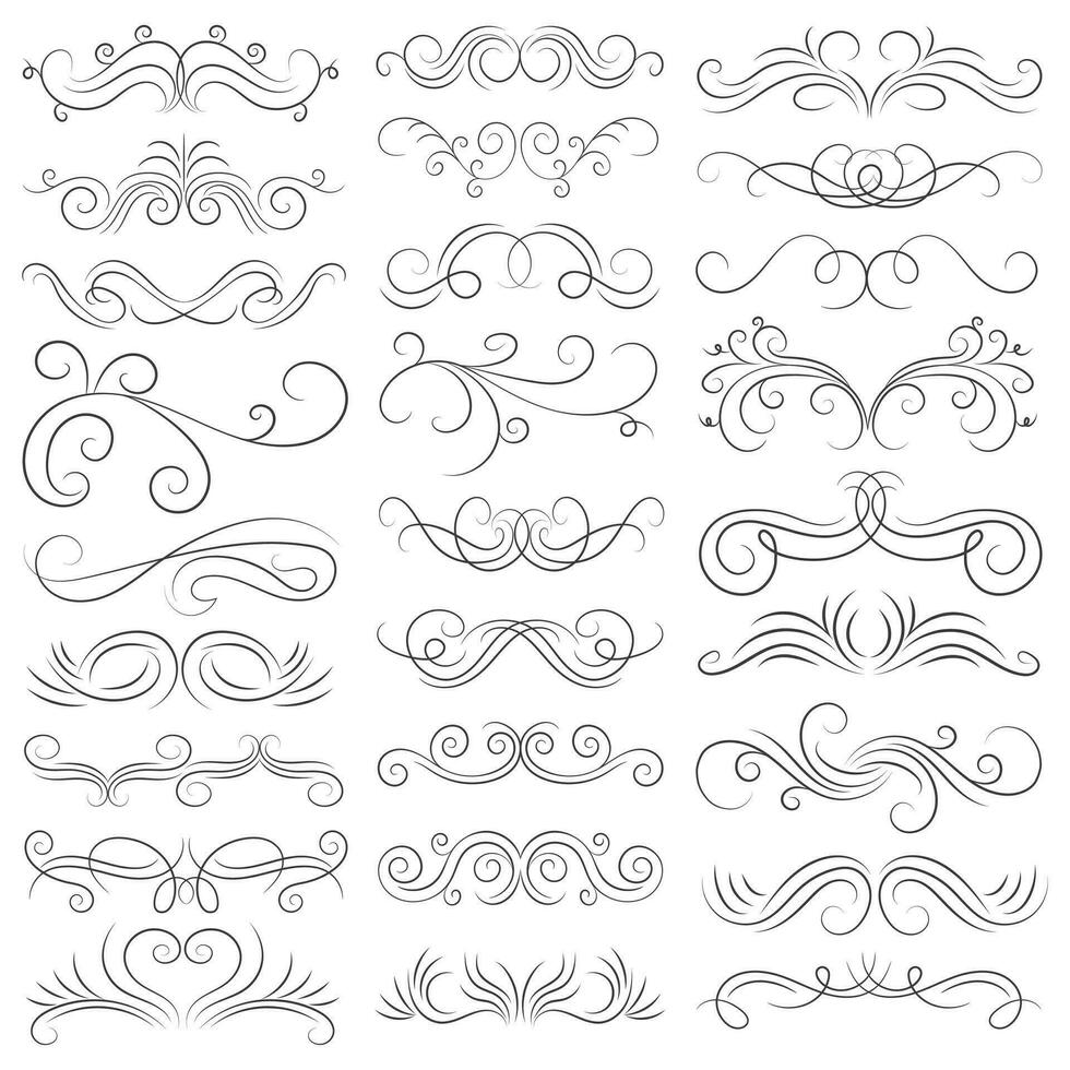 Vector graphic elements for design vector elements. Swirl elements decorative illustration