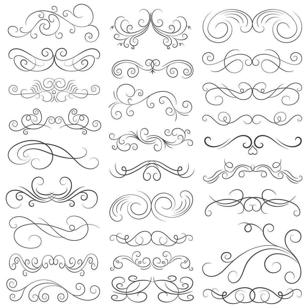 Vector graphic elements for design vector elements. Swirl elements decorative illustration