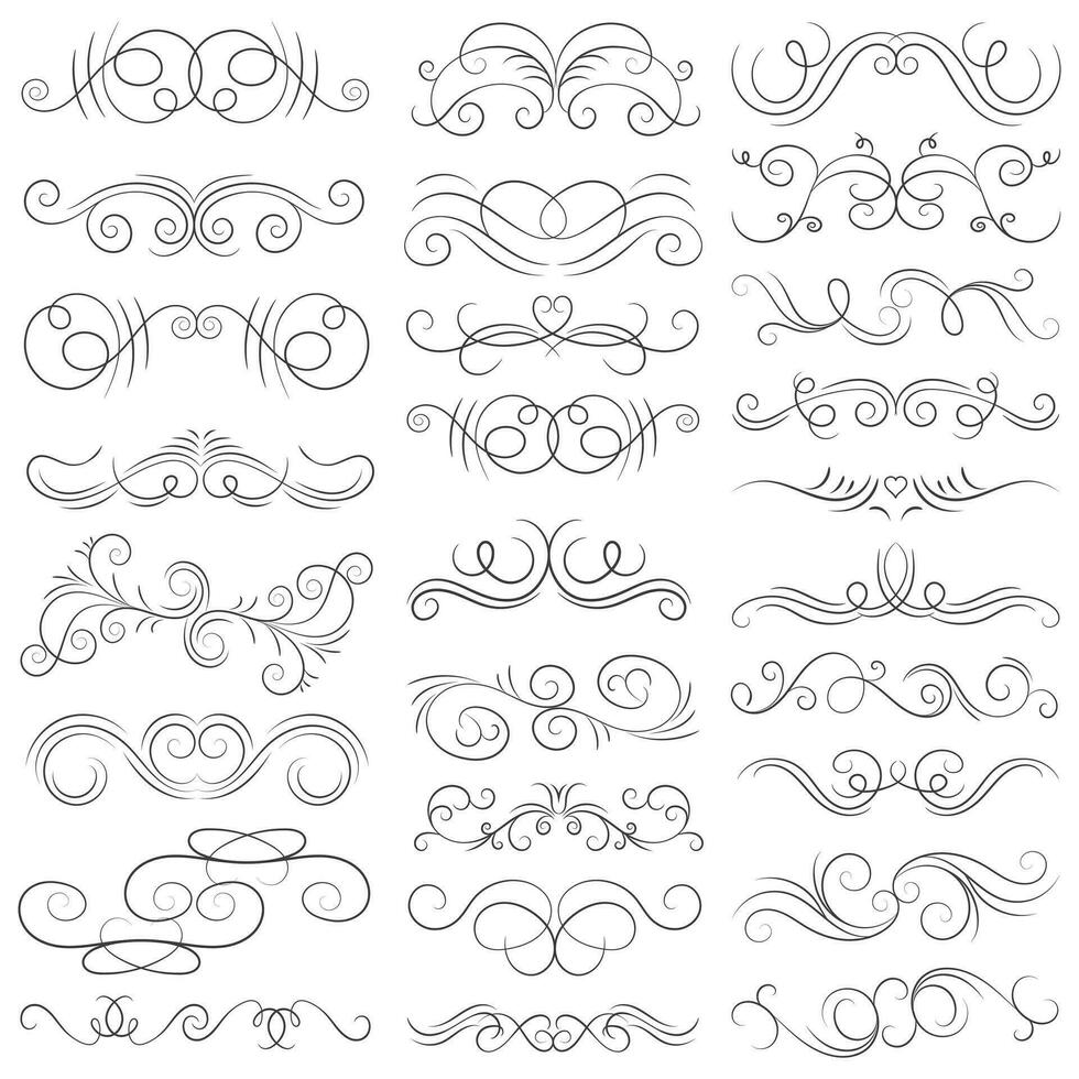 Vector graphic elements for design vector elements. Swirl elements decorative illustration