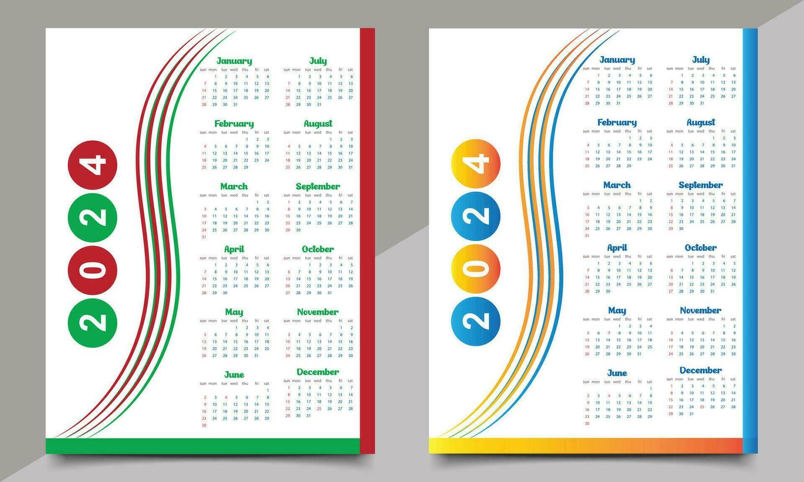 calendario diseño modelo. uno página o pared calendario diseño. vector