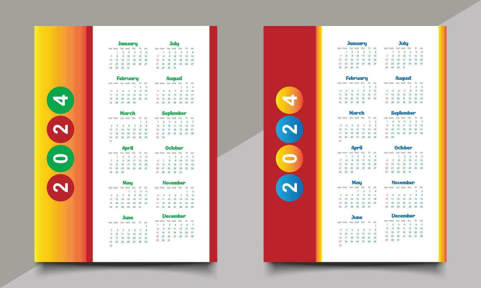 Calendar Design Template. One page or wall calendar design. vector