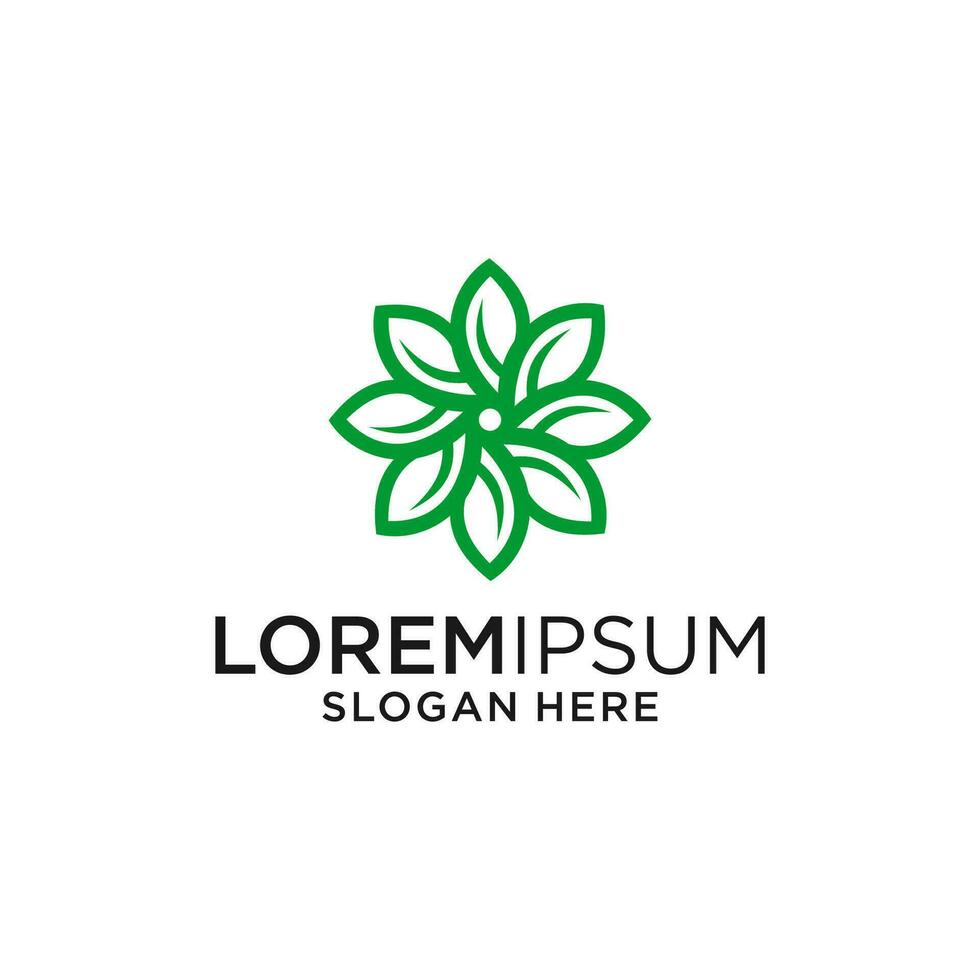 Flower logo. The circular logo. Logo of the flower. Stylized flower. Petals. Simple logo vector