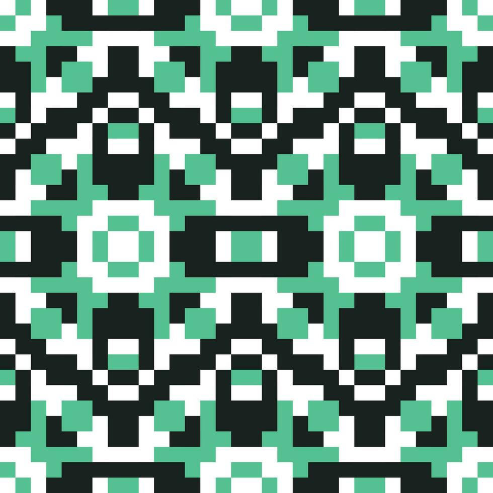 a green and black pixel pattern vector