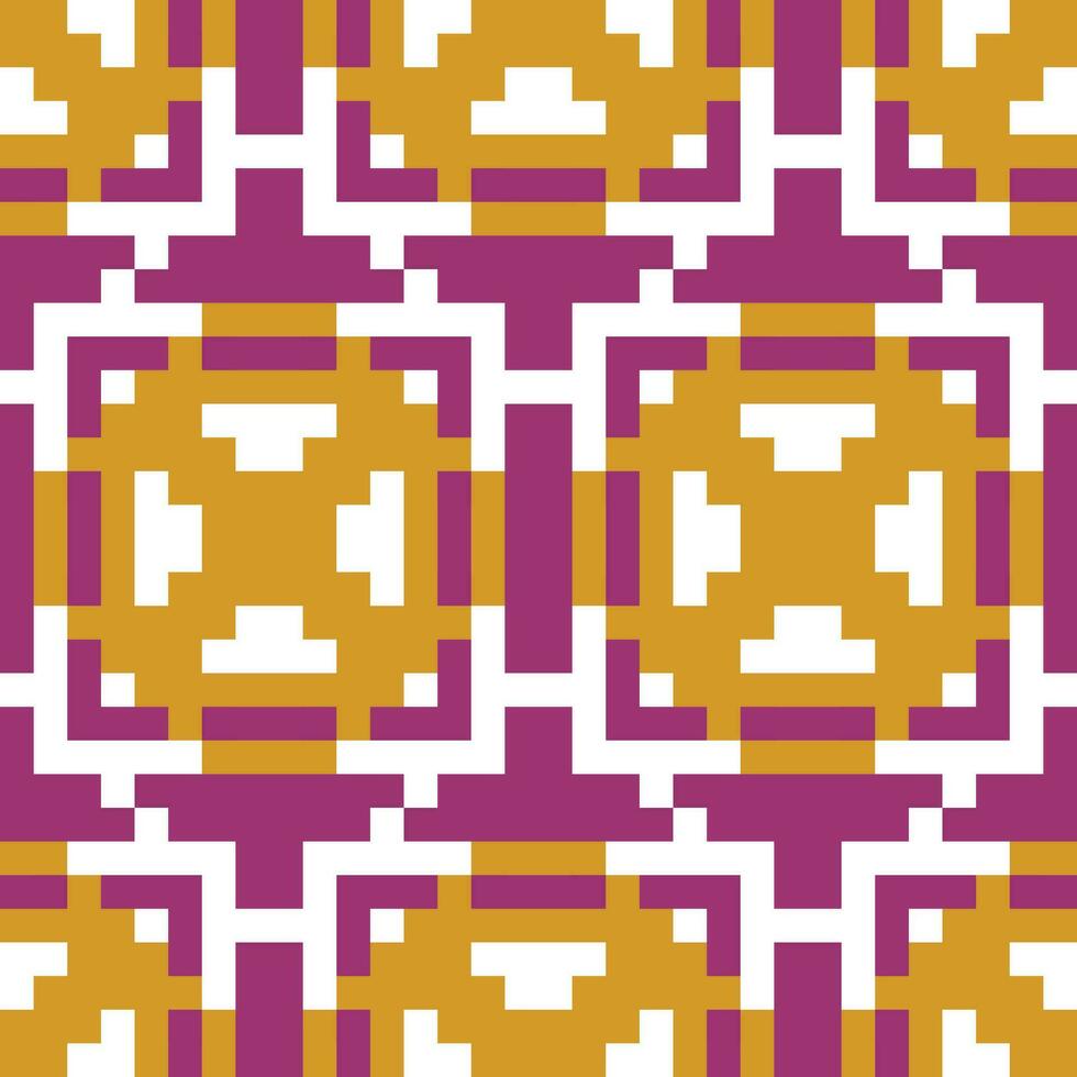 a pattern with squares and triangles in purple, yellow and orange vector