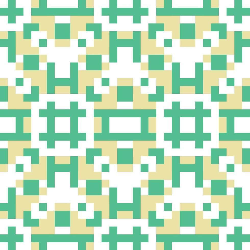 a green and yellow pixel pattern vector