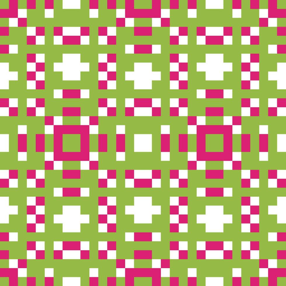 a green and pink checkered pattern vector