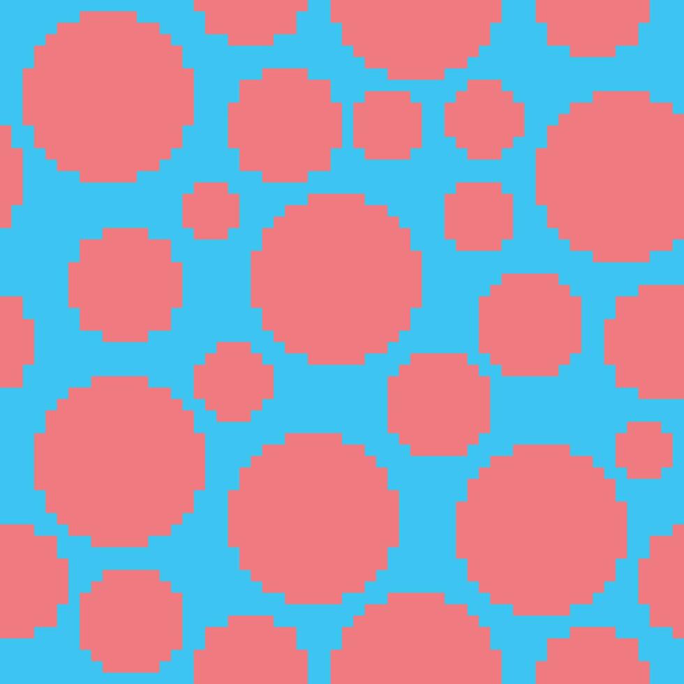 a pixelated background with many pink and blue circles vector