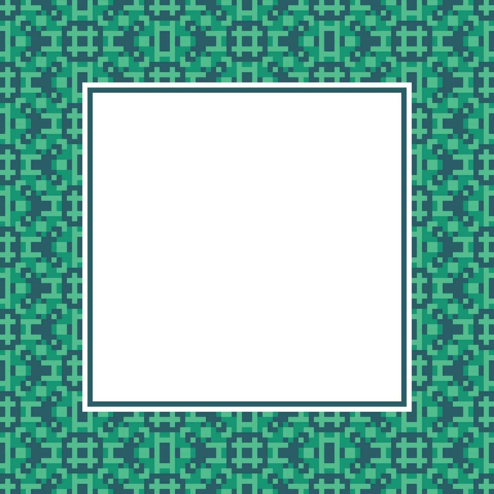 a square frame with a green and blue pattern vector