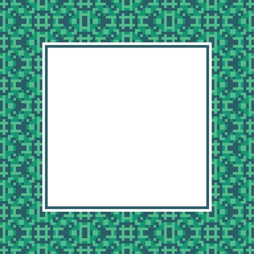 a square frame with a green and blue pattern vector