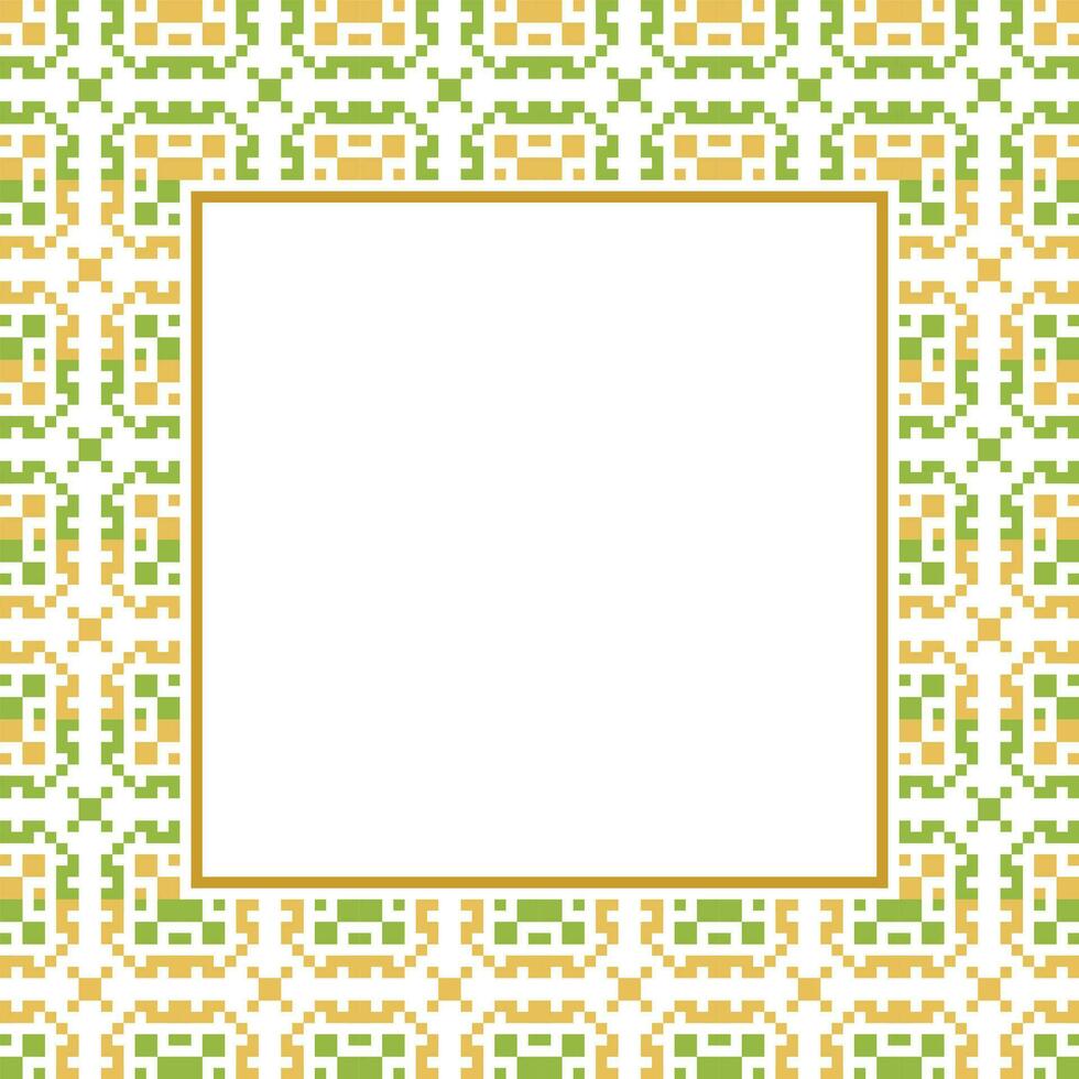 a square frame with a green and yellow pattern vector