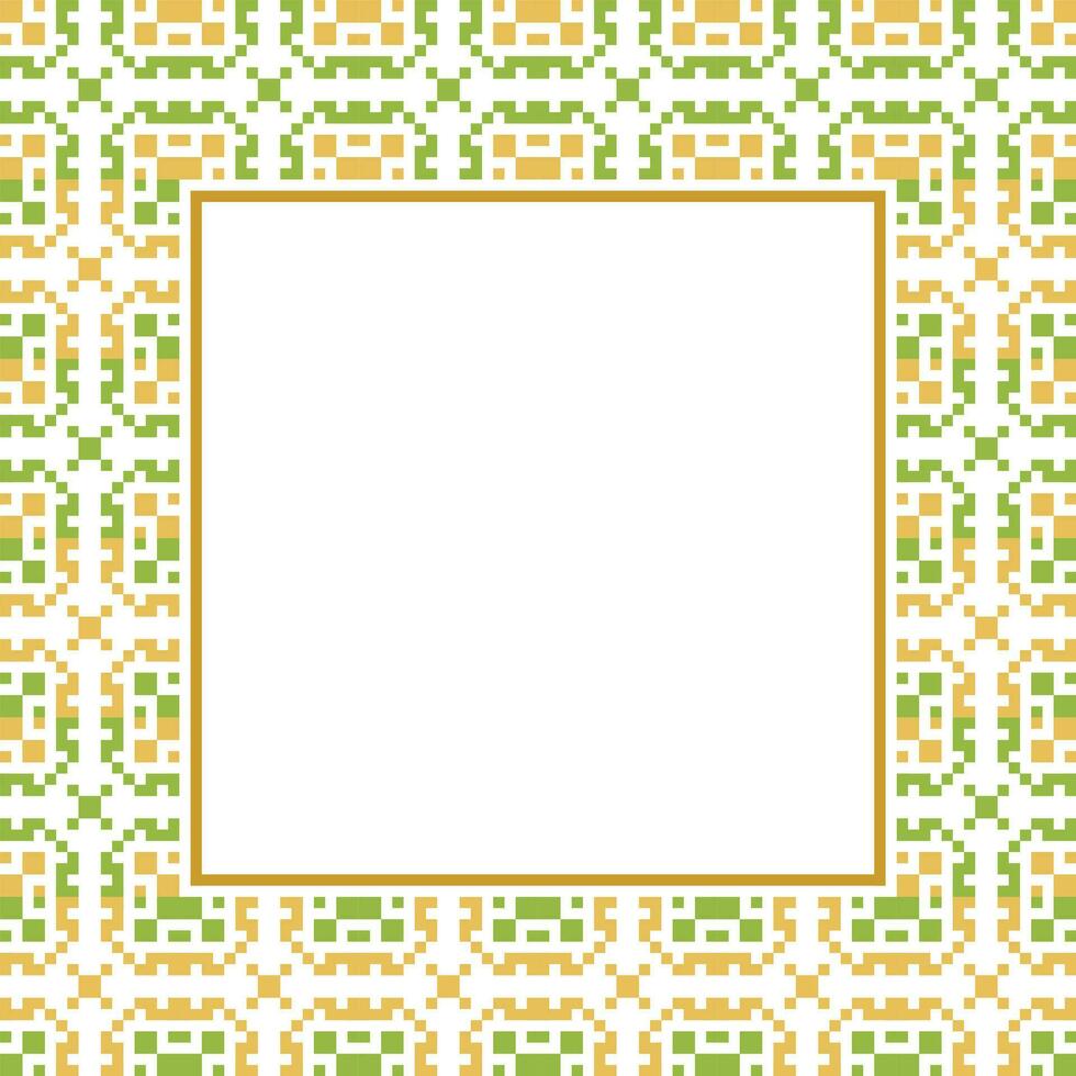 a square frame with a green and yellow pattern vector