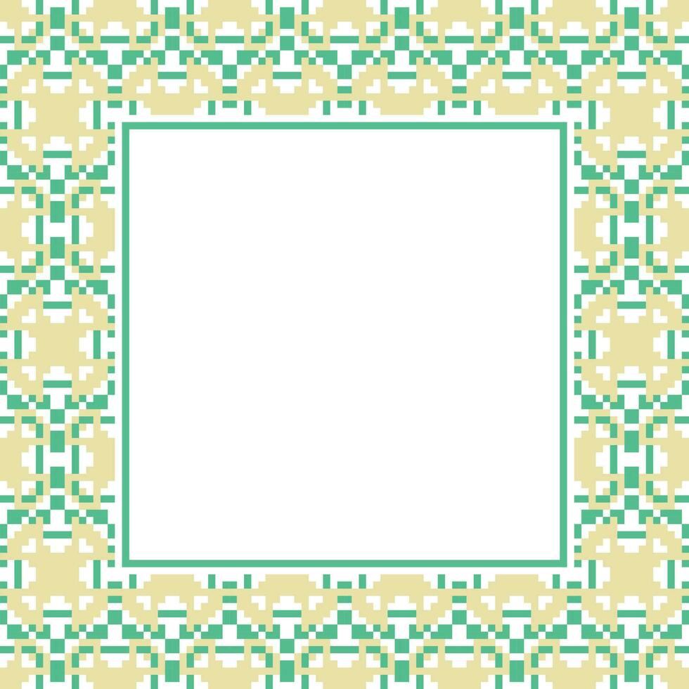 square frame with a green and yellow pattern vector