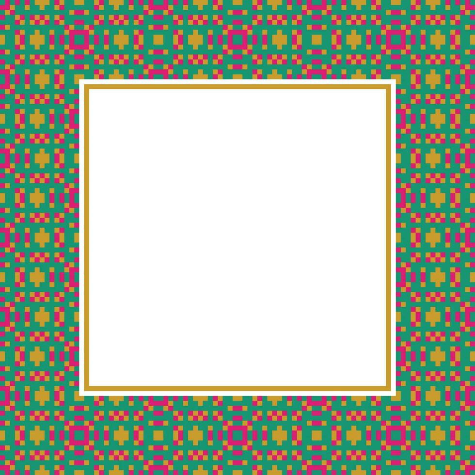 a square frame with colorful squares on a white background vector
