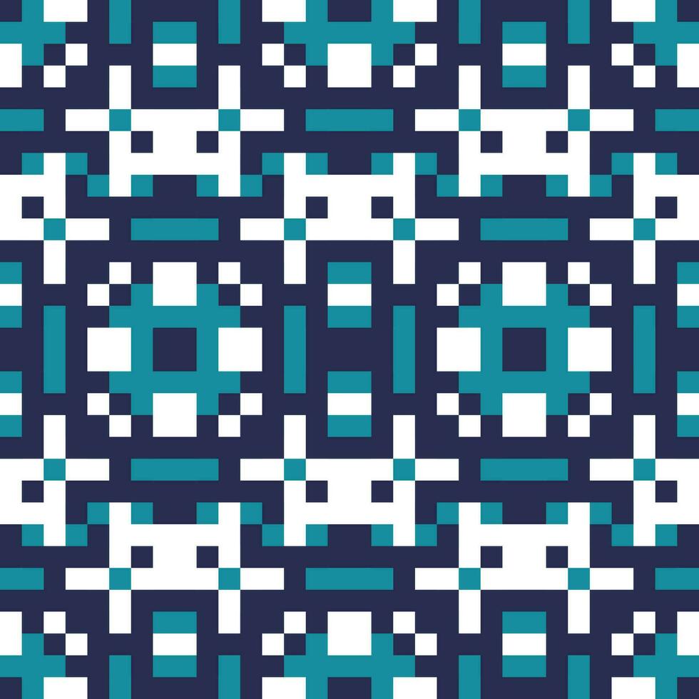 pixel art seamless pattern with squares and circles vector