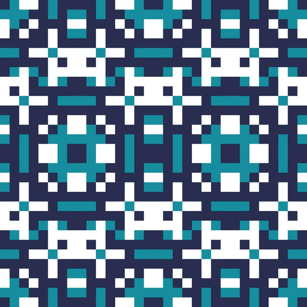 pixel art seamless pattern with squares and circles vector