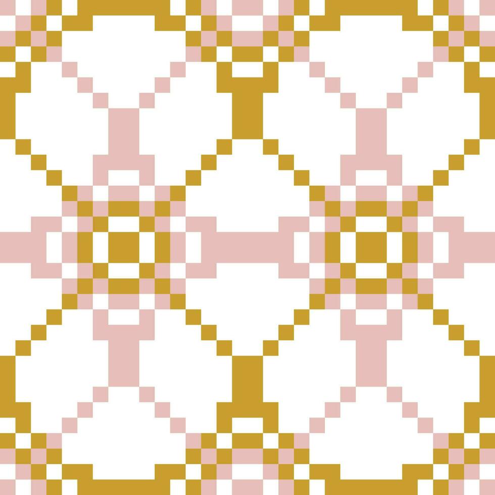 a pixel pattern with pink and gold squares vector
