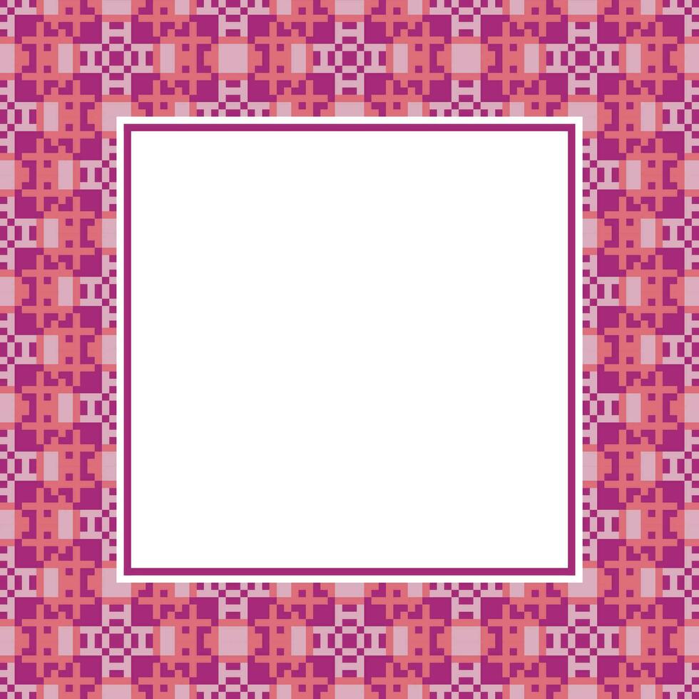 a square frame with a pink and purple pattern vector