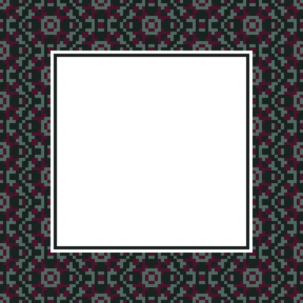 a square frame with a pattern on a black background vector