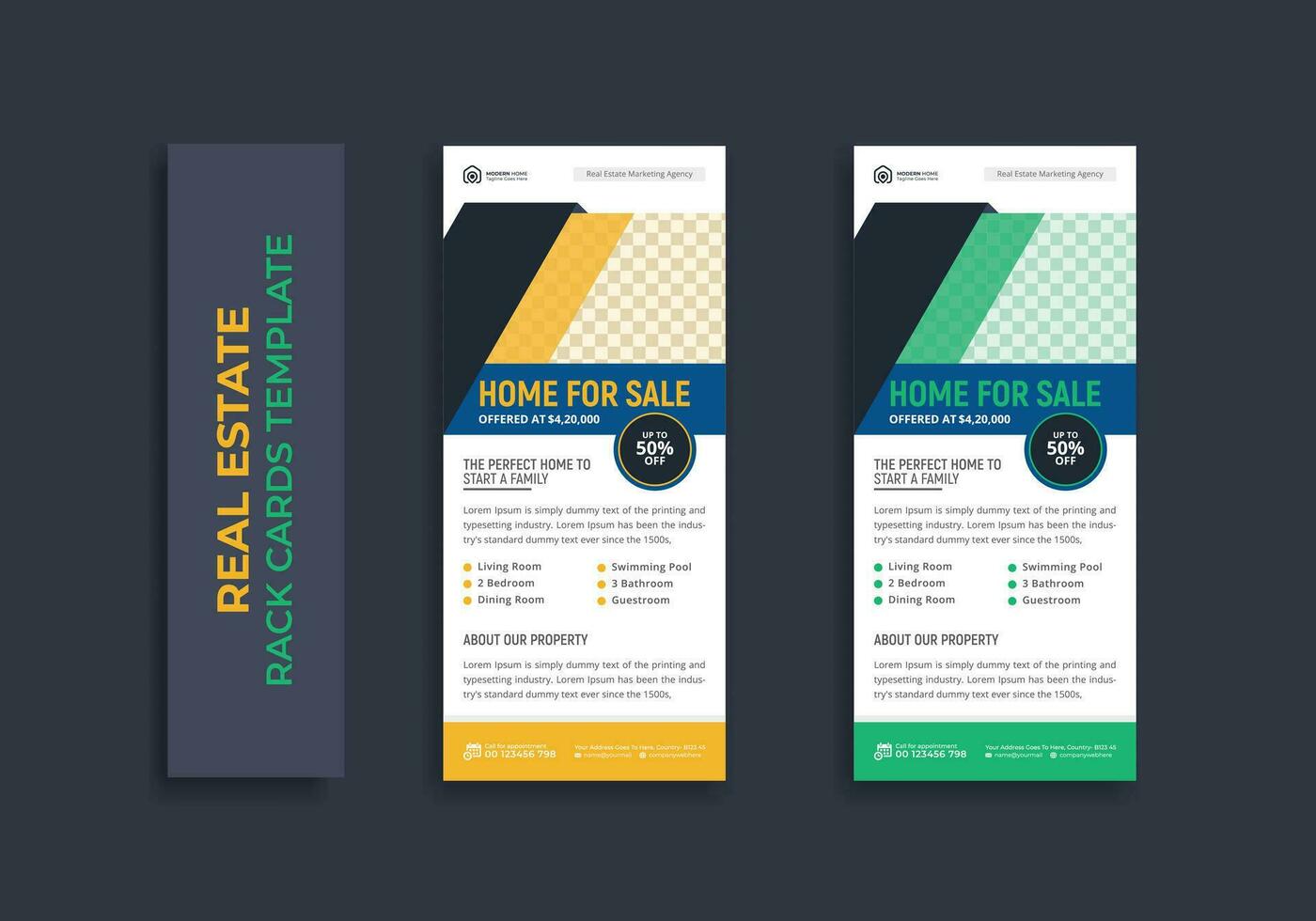 Real Estate dl Rack Card template design vector