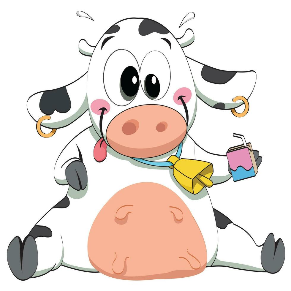 Funny cow in vector. vector