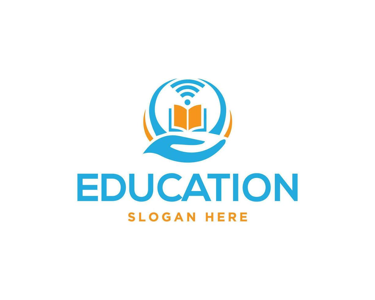 Online education center logo design vector template.