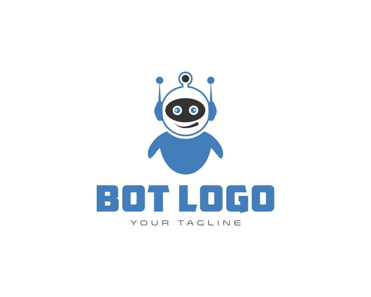 Chatbot robot logo icon design creative vector sign template.