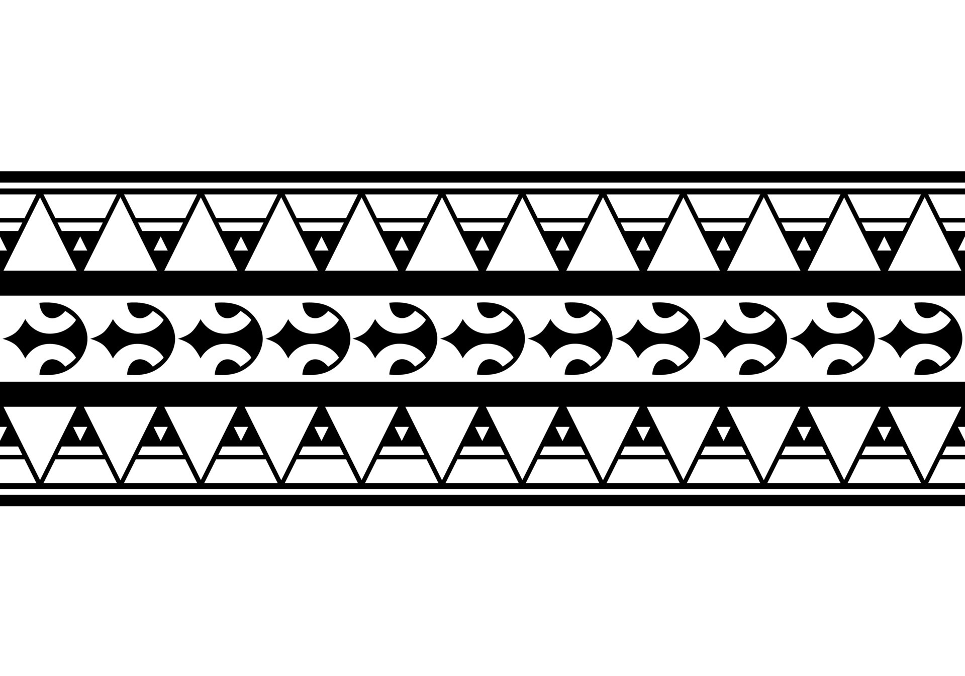 Maori polynesian tattoo bracelet. Tribal sleeve seamless pattern vector ...