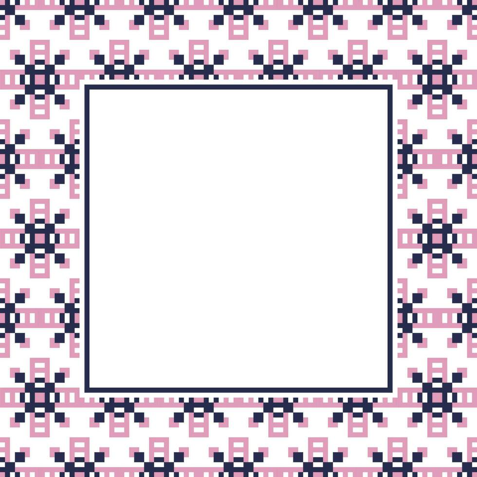 a square frame with a pink and blue pattern vector