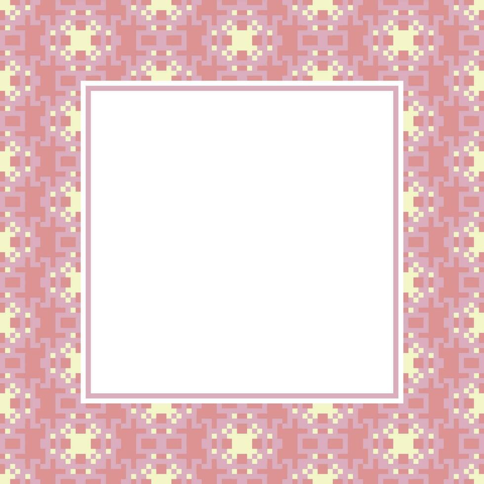 a square frame with a pink and yellow pattern vector