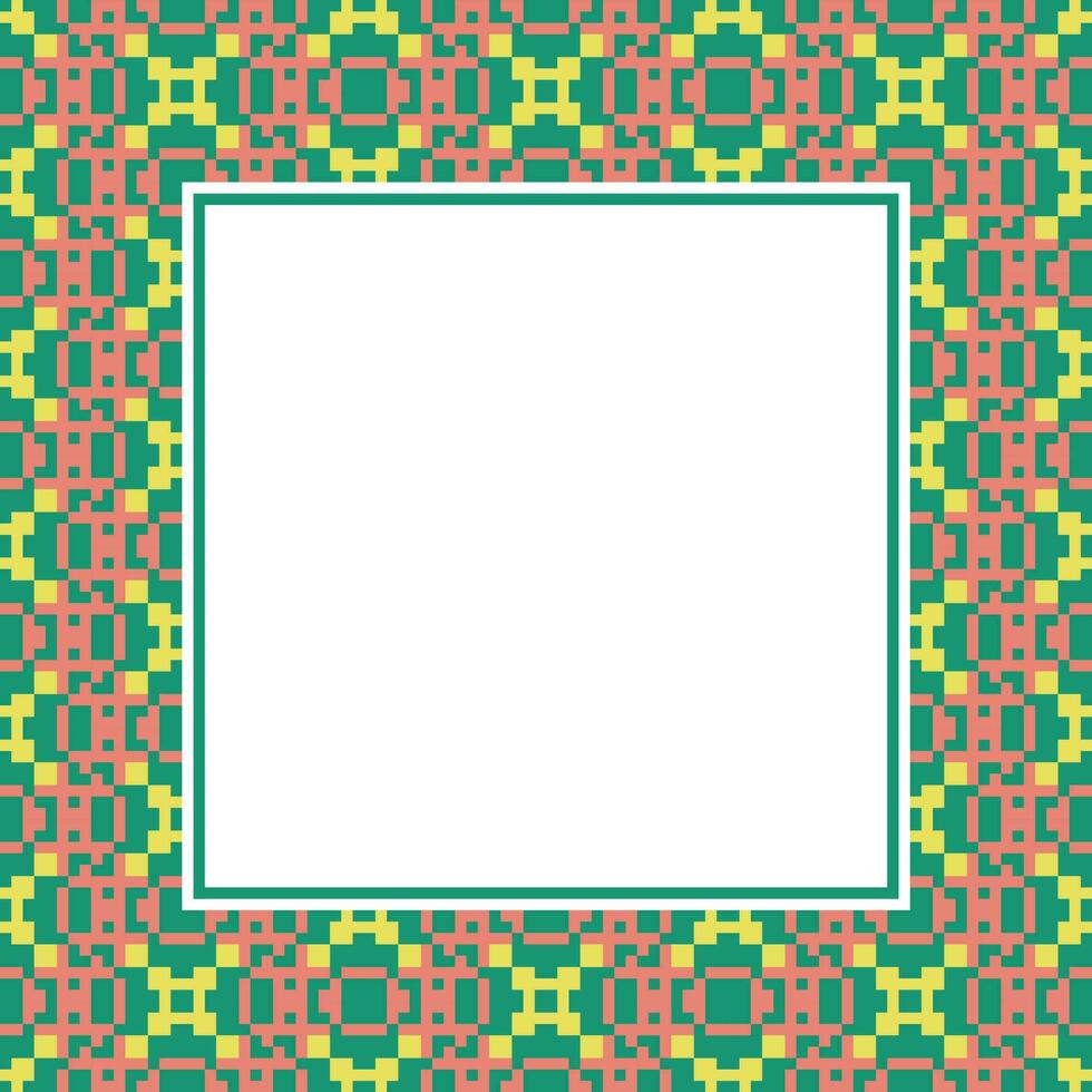 an abstract square frame with a colorful pattern vector