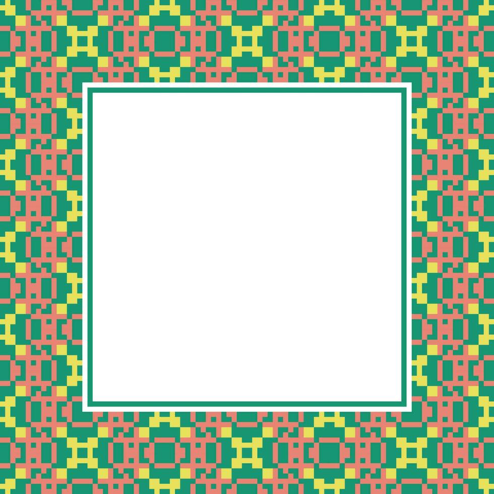 an abstract square frame with a colorful pattern vector