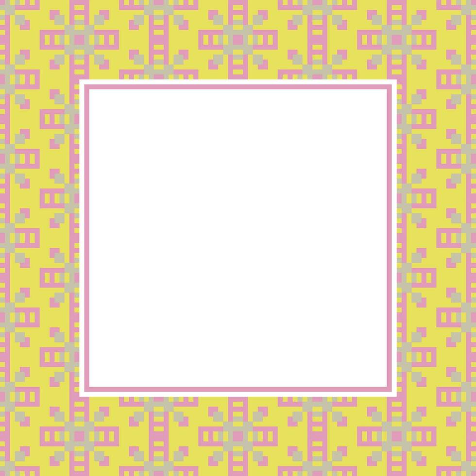 a square frame with a pattern on a yellow background vector