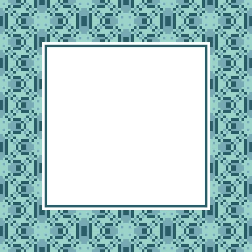 a square frame with a blue background and a pattern vector