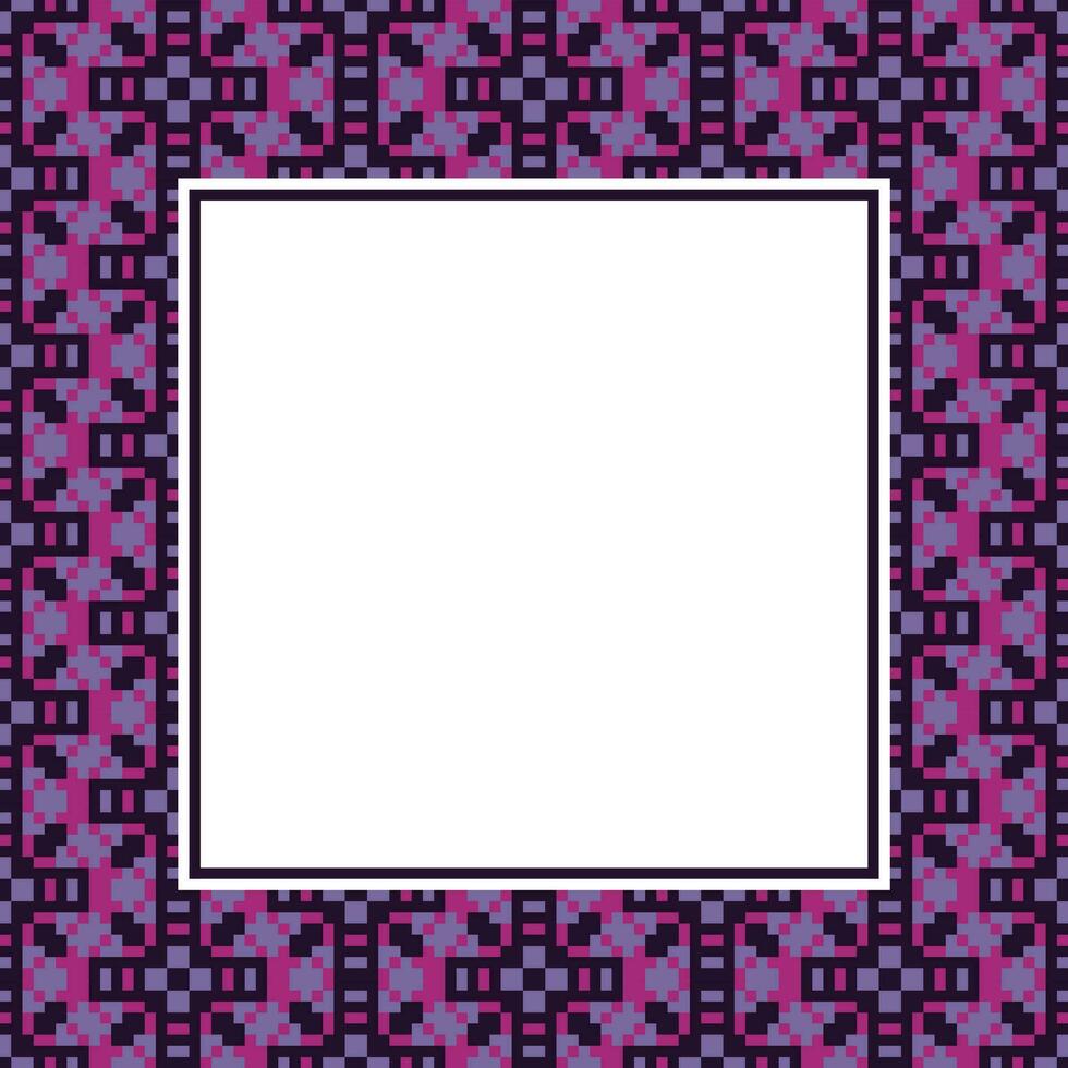 a square frame with purple and blue geometric pattern vector