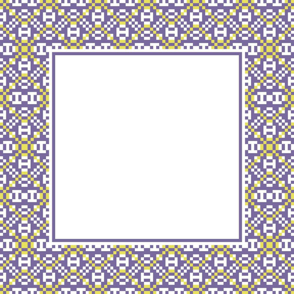 square frame with a border in purple and yellow vector